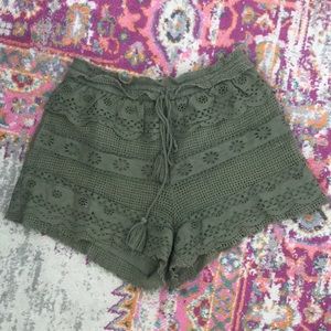 Free People Olive Shorts